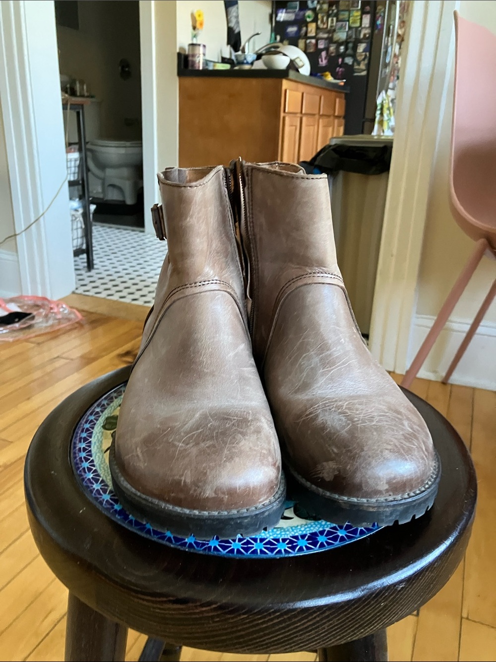Birkenstock Brown Leather Ankle Boots - Women's Zip Booties